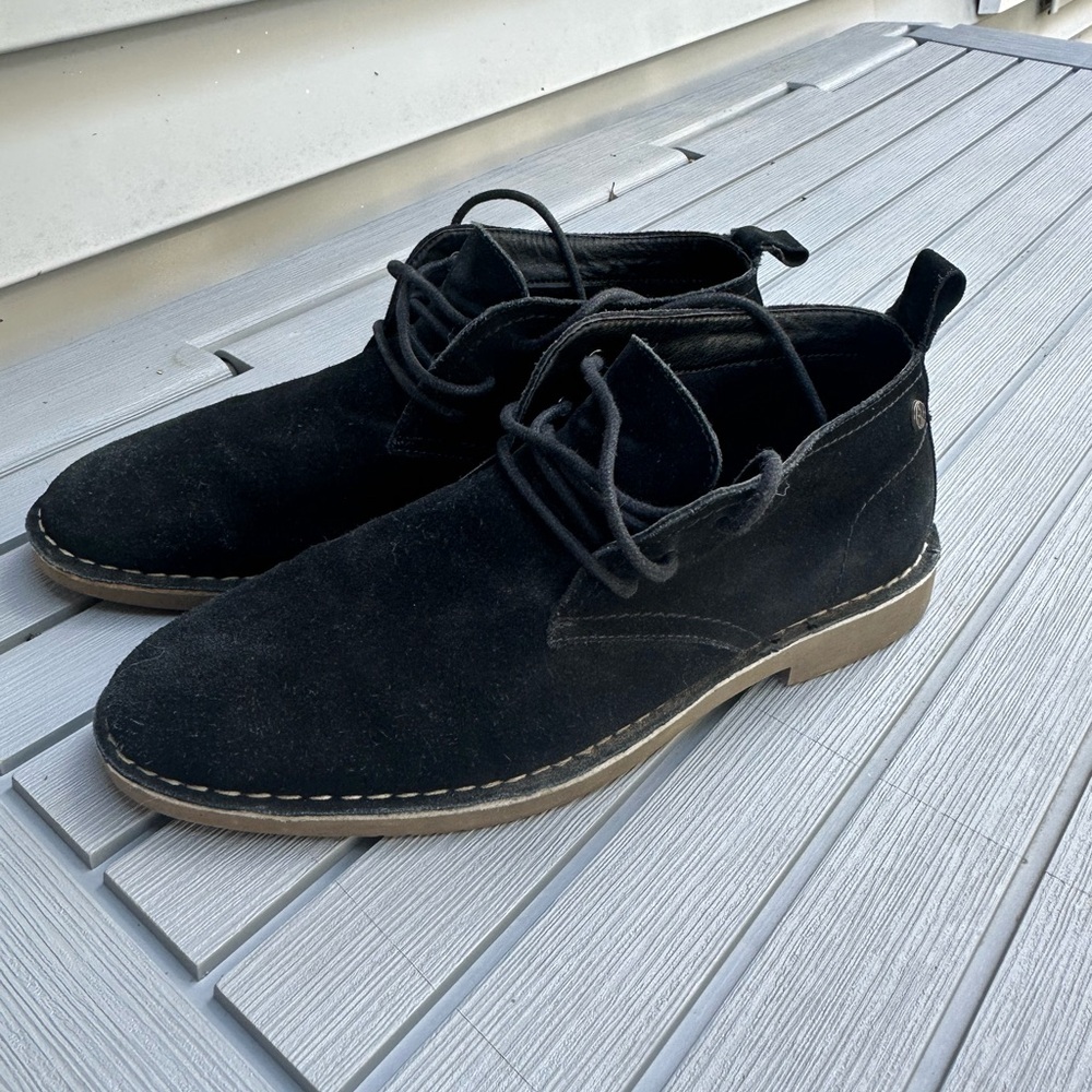 GOLAIMAN Men's Classic Genuine Suede Leather Chukka Boots Black US size 10